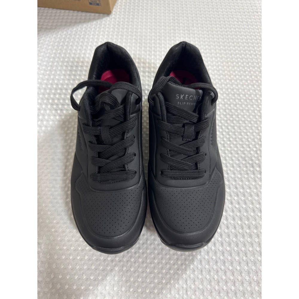 Skechers Work Shoes Womens 6W Uno SR Black Slip Resistant 108021W EUC